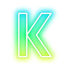 gradient neon alphabet letter font