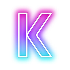 gradient neon alphabet letter font