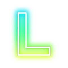 gradient neon alphabet letter font
