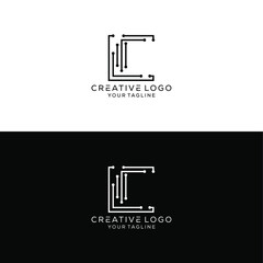 creative letter technology logo design vector