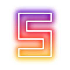 gradient neon alphabet letter font