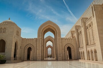 Fototapeta na wymiar The Sultan Qaboos Grand Mosque in Muscat