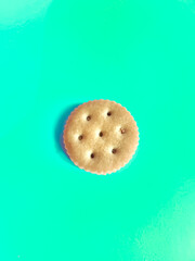 Tasty biscuits isolated, blue background