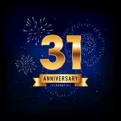 31 Years Anniversary Celebration, Vector Design Illustration Template