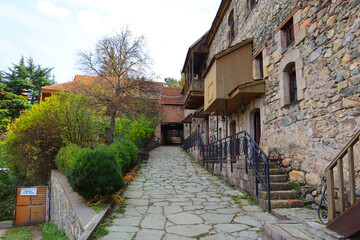 Fototapeta na wymiar Historical buldings in downtown on Sharambeyan street in Dilijan, Armenia