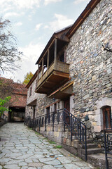 Fototapeta na wymiar Historical buldings in downtown on Sharambeyan street in Dilijan, Armenia