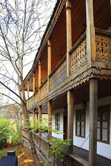 Historical buldings in downtown on Sharambeyan street in Dilijan, Armenia