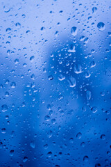 Rain drops on a foggy window 