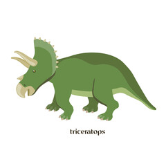 Hand drawn cartoon Dinosaur Triceratops