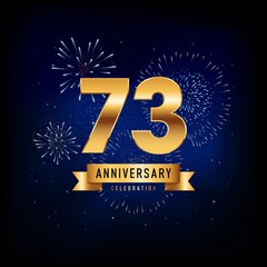 Naklejka premium 73 Years Anniversary Celebration, Vector Design Illustration Template