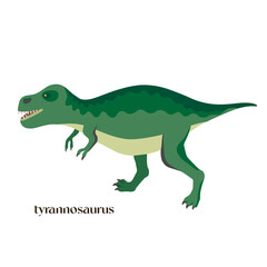 Hand drawn green cartoon Dinosaur T-rex