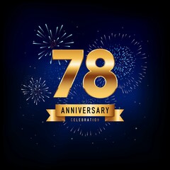 78 Years Anniversary Celebration, Vector Design Illustration Template