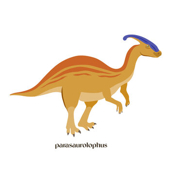 Hand drawn cartoon dinosaur Parasaurolof