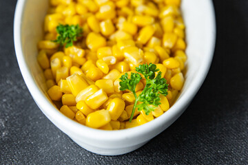 corn plate boiled fresh healthy meal food snack diet on the table copy space food background rustic 