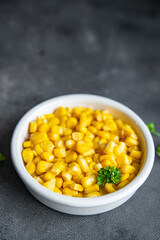 corn plate boiled fresh healthy meal food snack diet on the table copy space food background rustic 
