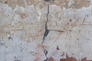 The concrete texture, wall, with cracks and scratches can be used as a background