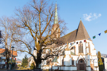 Bell tower of the Roman Catholic parish church of the Assumption of the Virgin Mary in Schönau in...