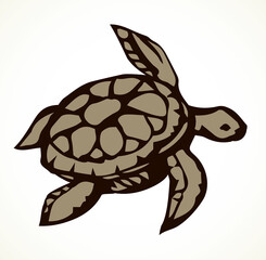 Sea turtle. Vector drawing icon