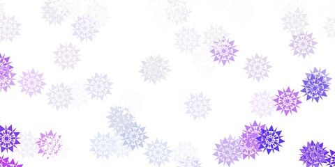 Light purple vector texture with bright snowflakes.
