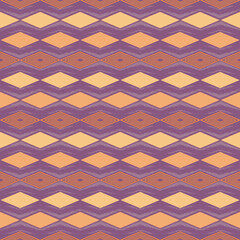 geometric seamless pattern with diamonds and waves in a sunrise palette