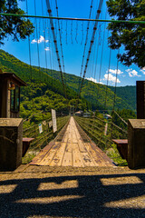 Fototapeta premium 谷瀬の吊り橋 奈良県十津川村