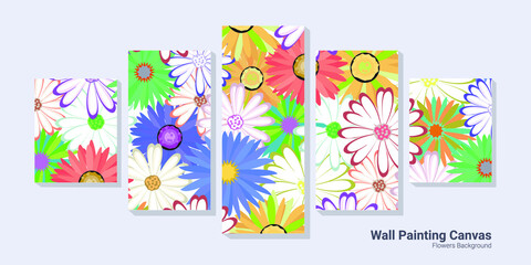 wall painting canvas flowers background