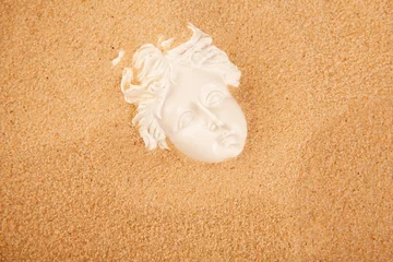 Printed roller blinds Bolonia beach, Tarifa, Spain image of sculpture sand background 