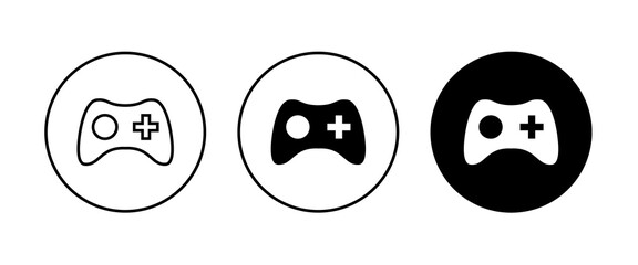 Minimal Gaming Symbol - Stream modern Games - Wireless Controller Icon, Game pad or Joystick Icons vector, sign, symbol, logo, illustration, editable stroke, flat design style isolated on white