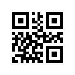 QR code arbitrary, icon from black cubes on white background.