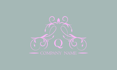Luxurious creative design of an exquisite logo with the letter Q. Template for invitations, labels, business