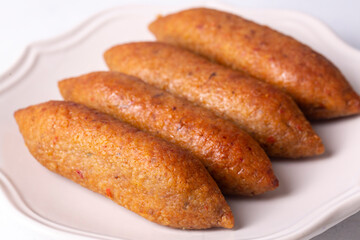 Turkish domestic special food icli kofte and oruk , domestic Turkish foods. Hatay oruk kofte.