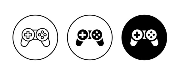 Minimal Gaming Symbol - Stream modern Games - Wireless Controller Icon, Game pad or Joystick Icons vector, sign, symbol, logo, illustration, editable stroke, flat design style isolated on white