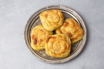 Traditional delicious Turkish cuisine, Middle Eastern cuisine; Turkish name; Antakya - Hatay kulce boregi