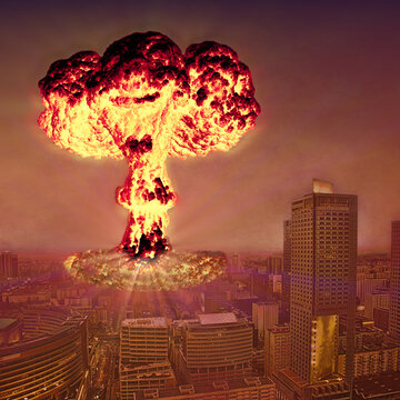 Graphical imagine of a nuclear explosion in Warsaw.