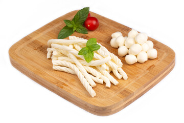 Turkish cheese varieties; ball cheese, milk drop cheese (Turkish name; top - topik peynir or sut damlasi peynir) and  auger cheese (Turkish name; burgu peynir)