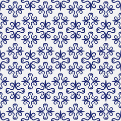 blue floral ornamental seamless pattern