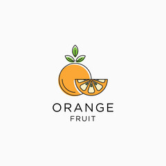 Template creative and fun orange fruit logo vector