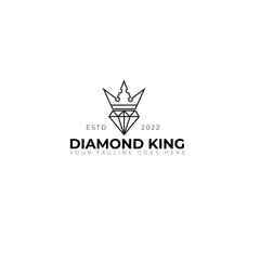 Fototapeta premium diamond king logo vector, suitable for jewelry companies, simple logo