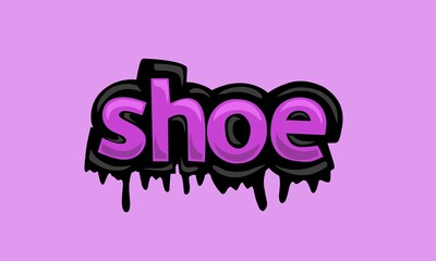 SHOE writing vector design on pink background