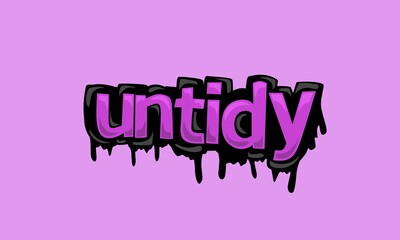 UNTIDY writing vector design on pink background