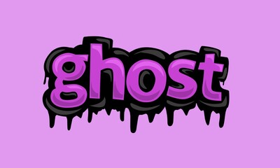 GHOST writing vector design on pink background