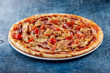 italian pizza on the dark background