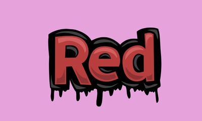 RED writing vector design on pink background