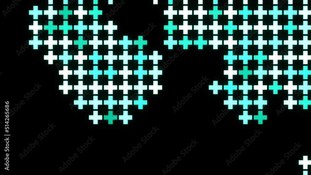 Poster blue mosaic moving 3d tiles pattern. design. retro texture of cross tiles creating shifting backgrou