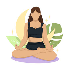 Obraz na płótnie Canvas yoga woman in the lotus pose