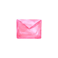 Handdrawn watercolor pink love letter. Scrapbook valentine design, typography poster, label, banner, card.