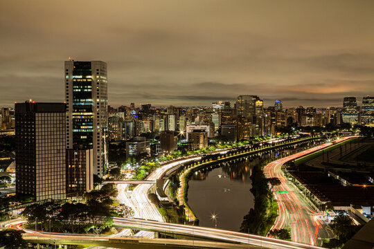 Sao Paulo Skyline At Sunset