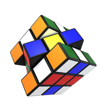 Minsk, Belarus, 30 June 2022 . Editorial illustration. Rubik s Cube is a 3D combination puzzle invented in 1974 by Hungarian sculptor and professor of architecture Erno Rubik..