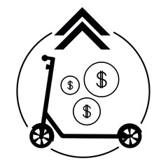 the route to the place by electric scooter rental