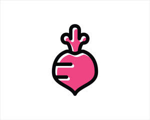 beet icon vector. Linear style sign for mobile concept and web design. beet symbol illustration. Pixel vector graphics - Vector.